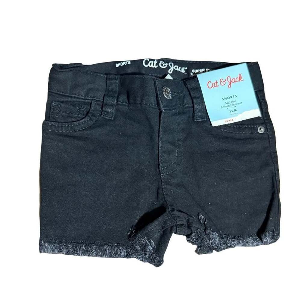 Cat & Jack Black Denim Shorts, 12M